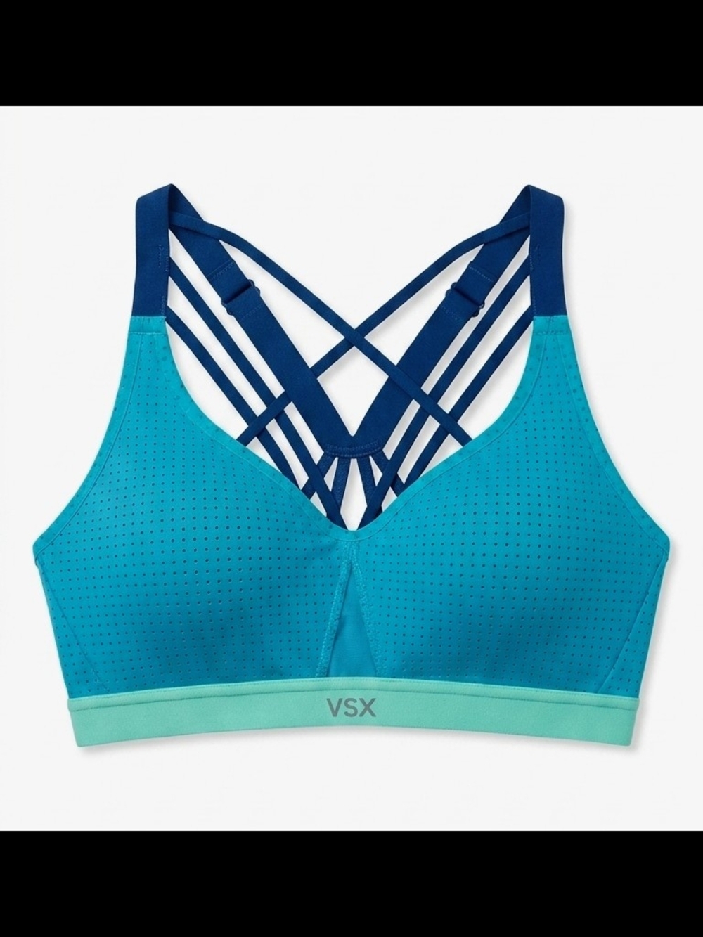 Victoria's Secret Teal & Navy Strappy Sports Bra